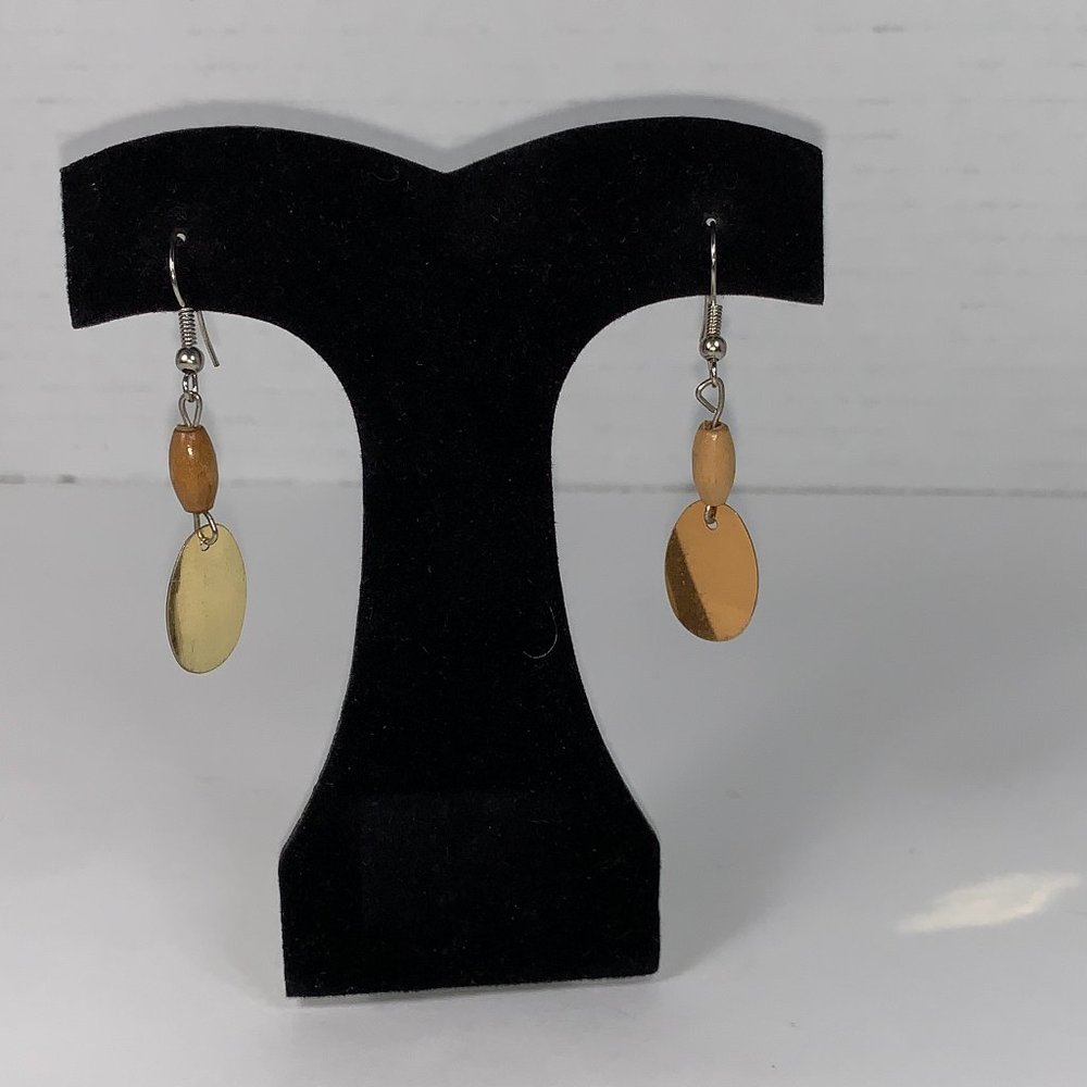 Cute Wooden Dangle Earrings, Light